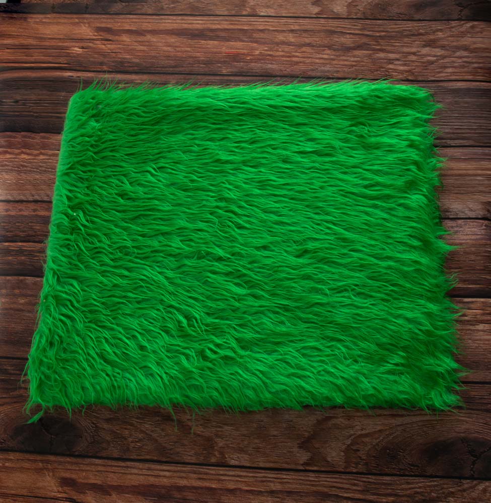 Green Faux Fur Blanket Props for Baby Photography