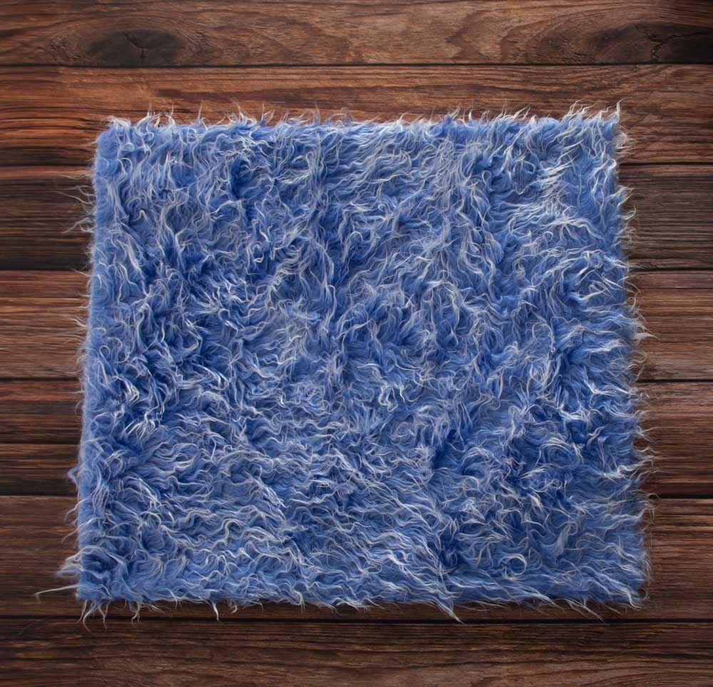 Kate Azure Blue Faux Fur Blanket Props for Baby Photography