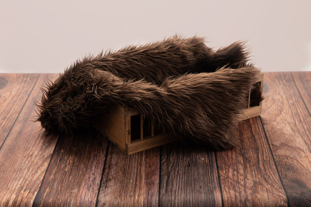 Kate Coffee Faux Fur Blanket Props for Baby Photography