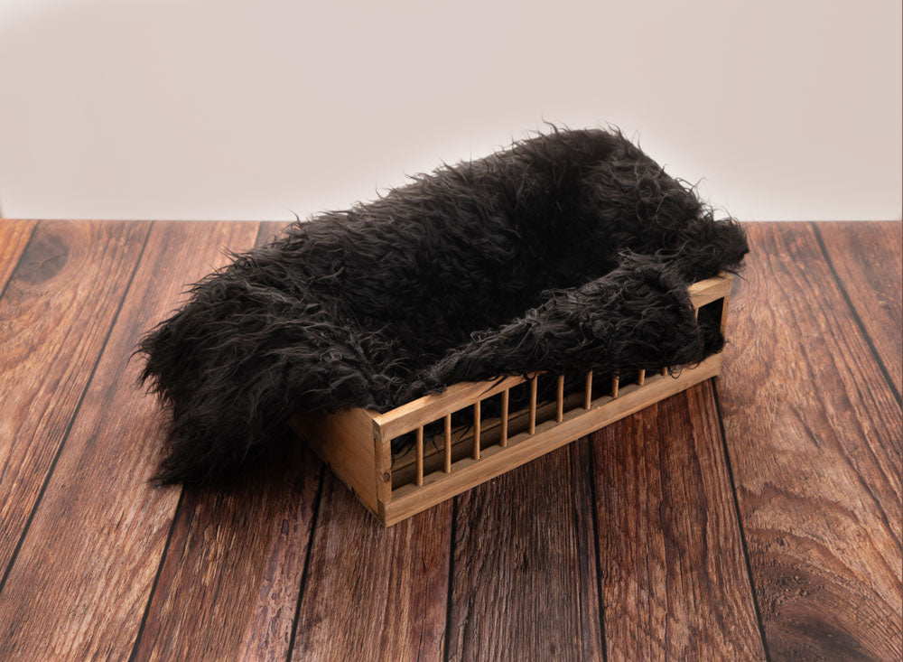 Zwarte namaakbont deken rekwisieten voor babyfotografie