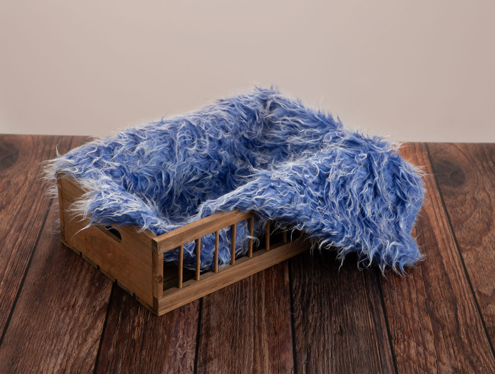 Kate Azure Blue Faux Fur Blanket Props for Baby Photography