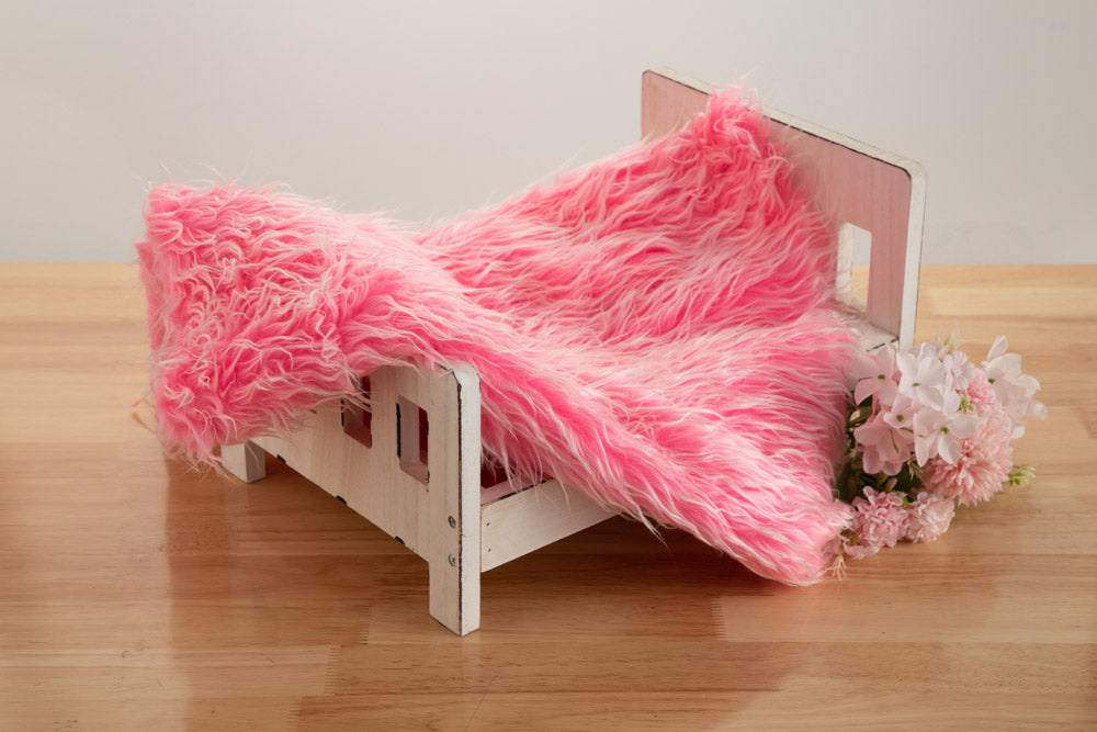 Kate Pink Faux Fur Blanket Props for Baby Photography