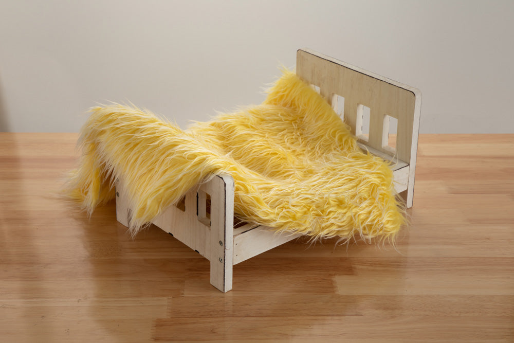 Kate Yellow Faux Fur Blanket Props for Baby Photography