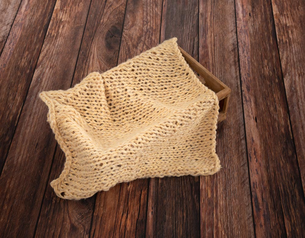 Kate Flesh Colored Wool Handcraft 50X50cm Newborn Baby Blanket for Photography