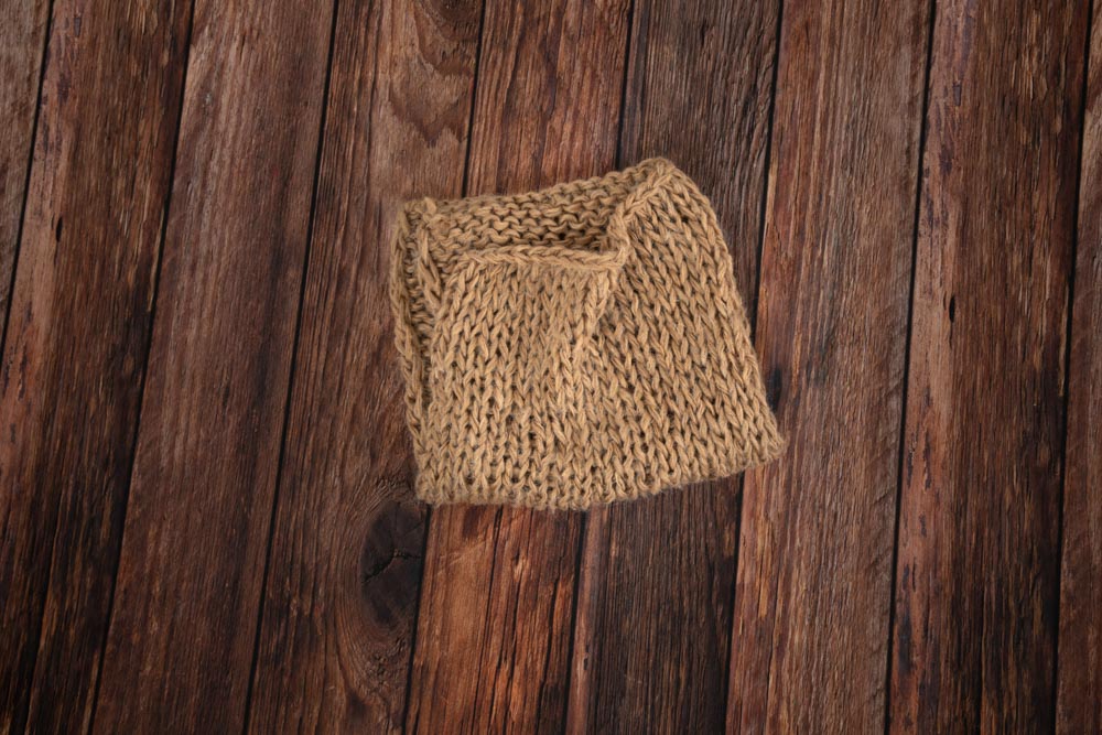 Kate Light Tan Wool Handcraft 50X50cm Newborn Baby Blanket for Photography