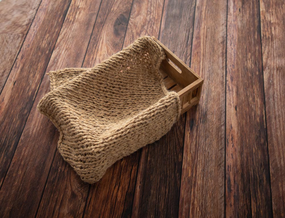 Kate Light Tan Wool Handcraft 50X50cm Newborn Baby Blanket for Photography