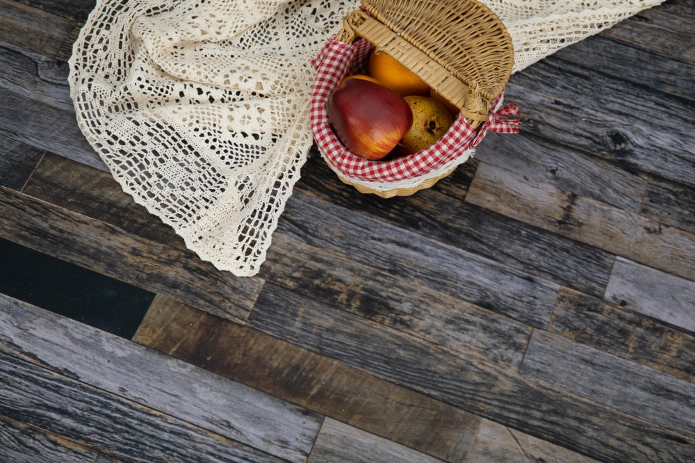 Tapete de suelo de goma RTS vintage de madera oscura diseñado por Moements Photography (SOLO EE. UU.)