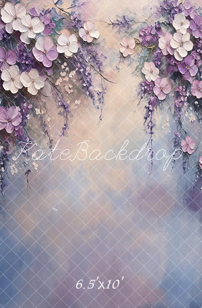 Kate Fine Art Pastel Purple Floral Backdrop Designed by Emetselch