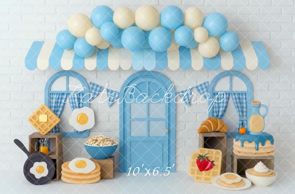 Cake Smash Desayuno Cafetería Fondo Puerta Azul Designed by Mini MakeBelieve