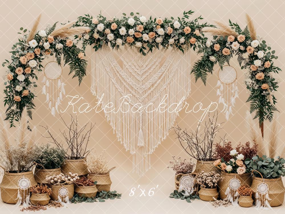 Kate Spring Mother's Day Flower Arch Macrame Dreamcatcher Basket Floral Backdrop Designed by Patty Roberts