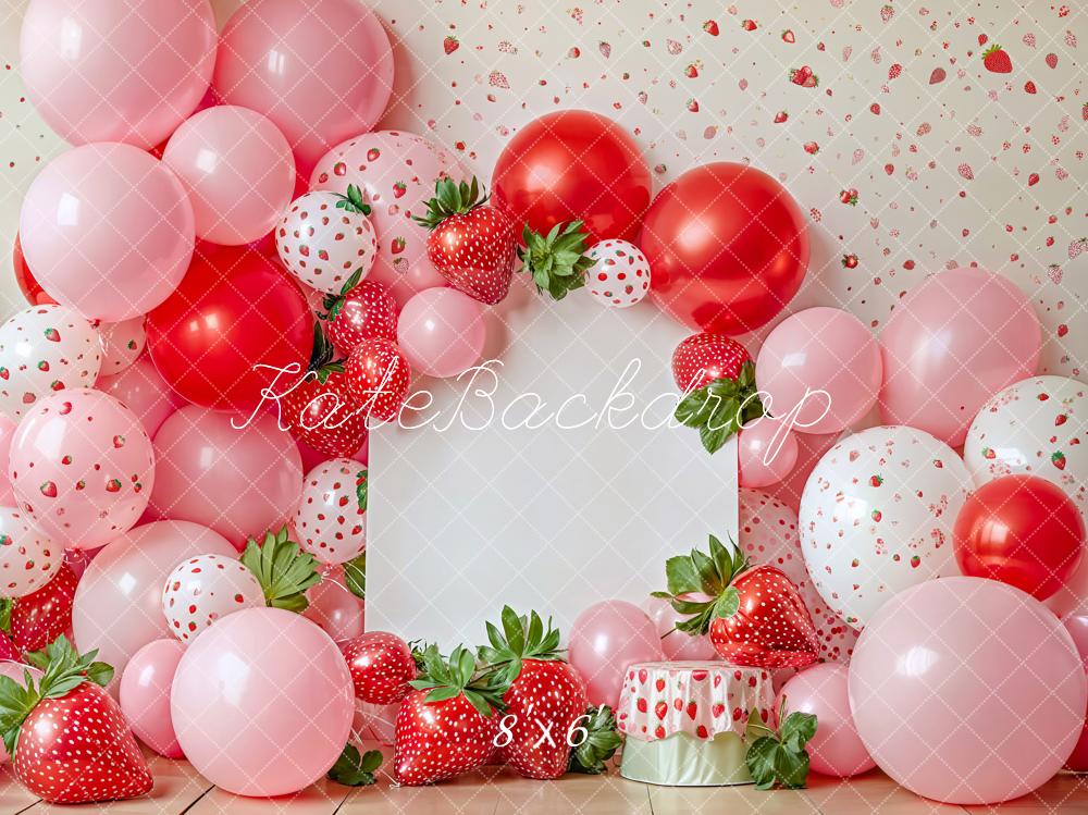 Fondo de globos de fresa de primavera para pastel de smash diseñado por Emetselch