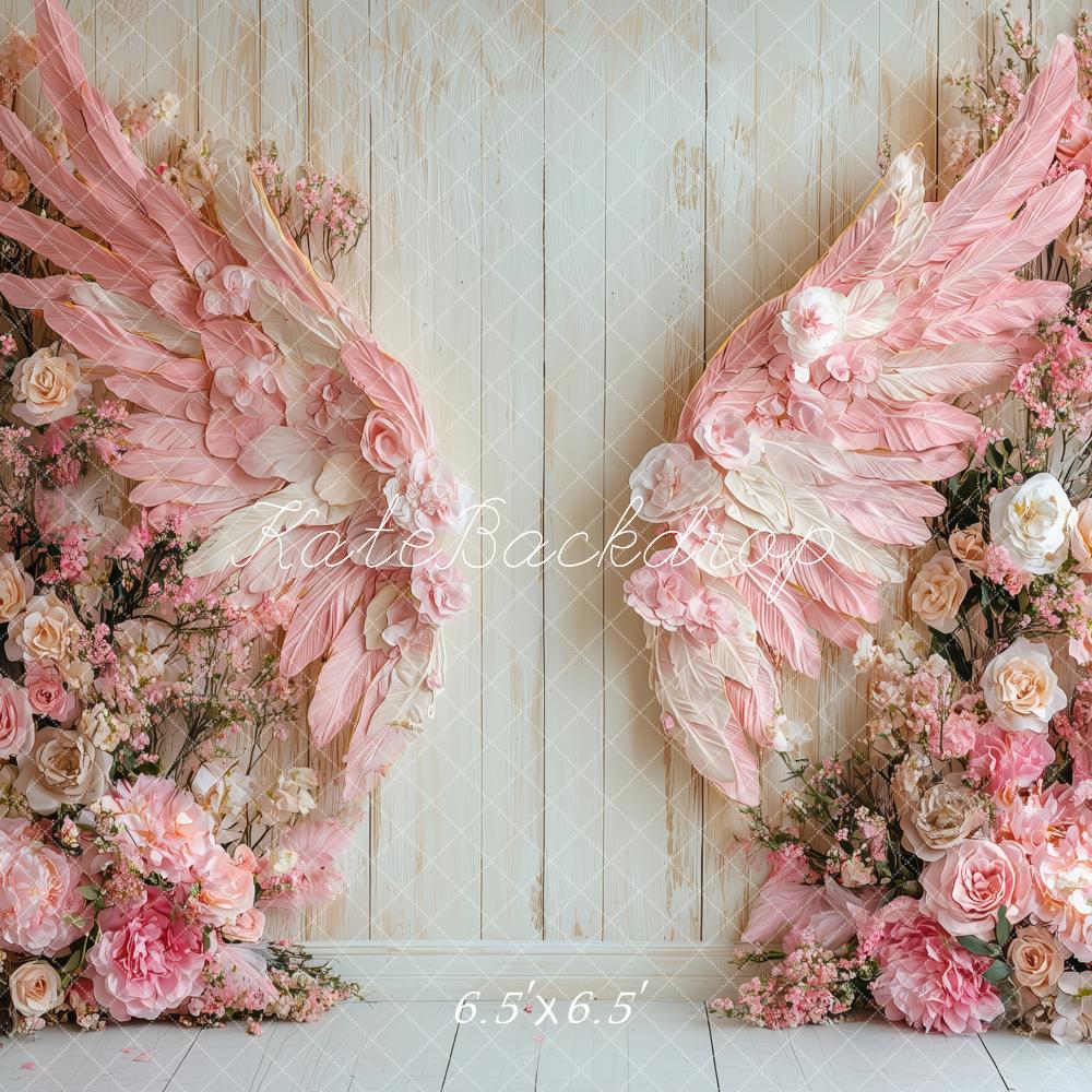 Kate Fantasy Pink Floral Wings Backdrop Designed by Patty Roberts