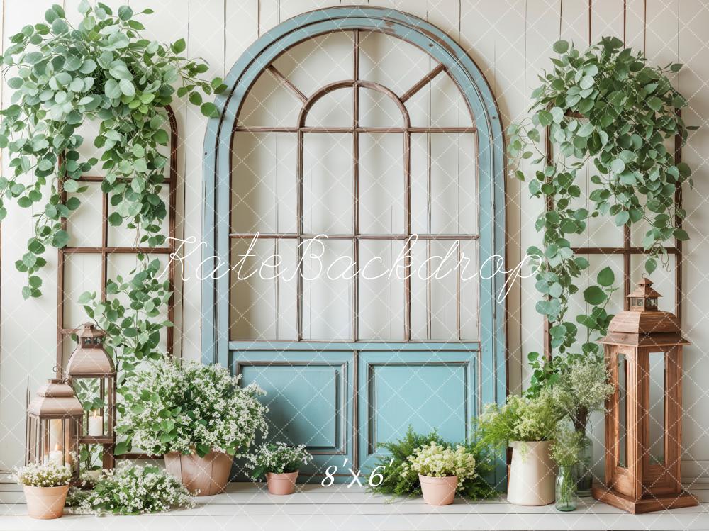 Fondo de vegetación de puerta azul primavera diseñado por Emetselch