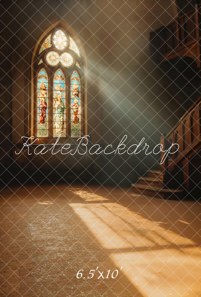Ventana de Vidrio TEMPLADO de la Iglesia de Kate con Fondo de Luz Solar Diseñado por Emetselch