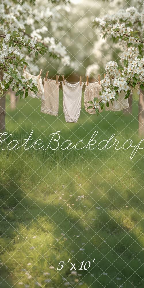 Kate Spring Blossom Orchard Clothesline Backdrop Designed by Chain Photography