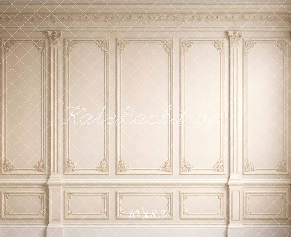 Kate Vintage Cream Ornate Wall Printed Backdrop Designed by Vertigo Productions