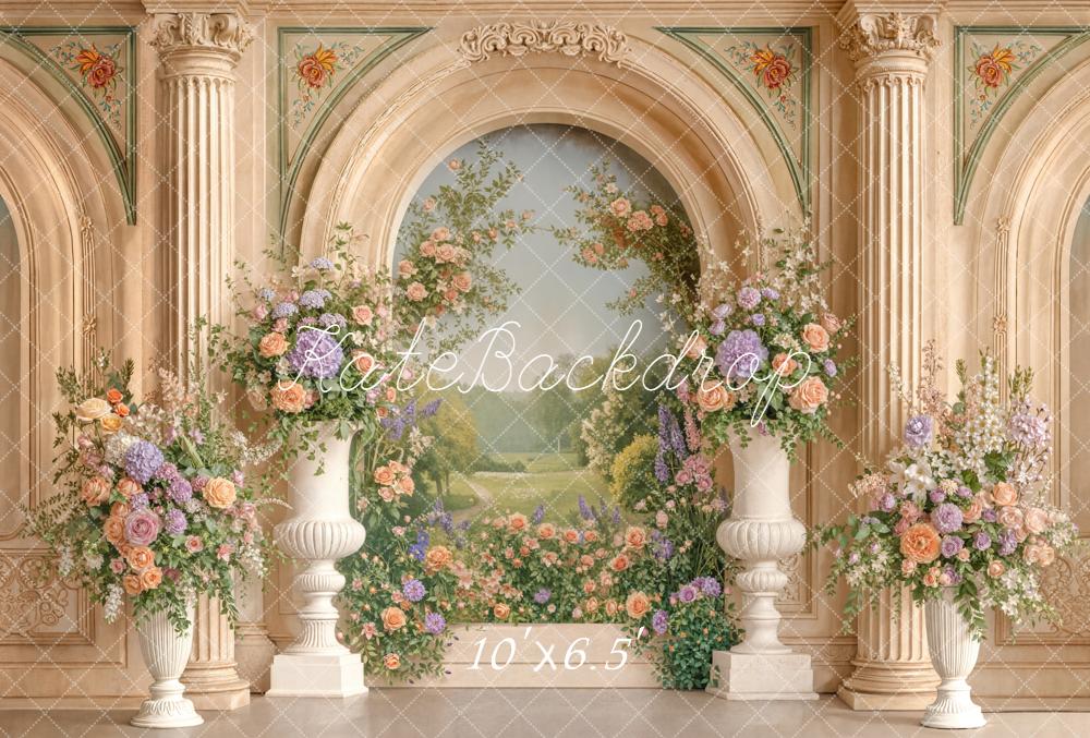 Kate Spring Flower Arch Classical Columns Garden Backdrop Designed by Emetselch