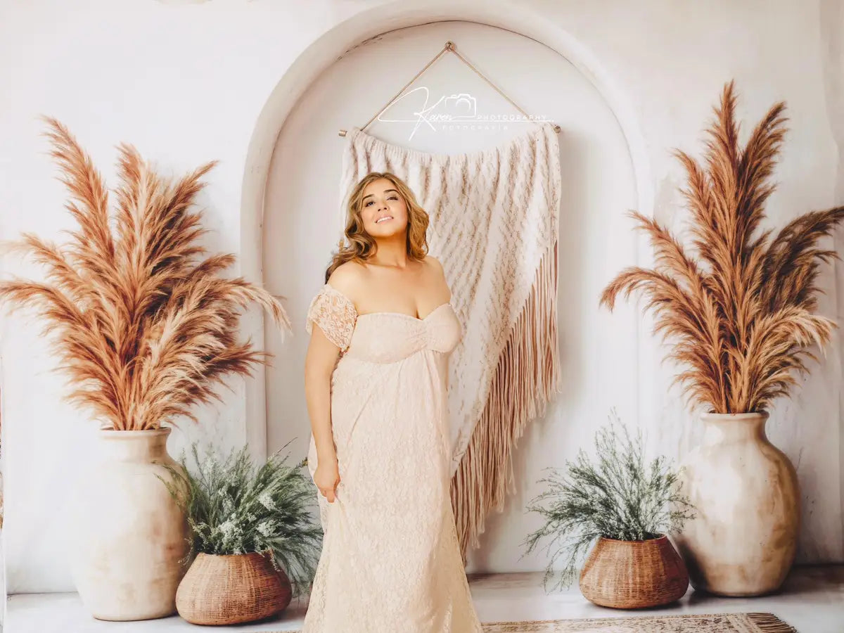 Kate Boho Pampas Arch Vase Backdrop Designed by Emetselch