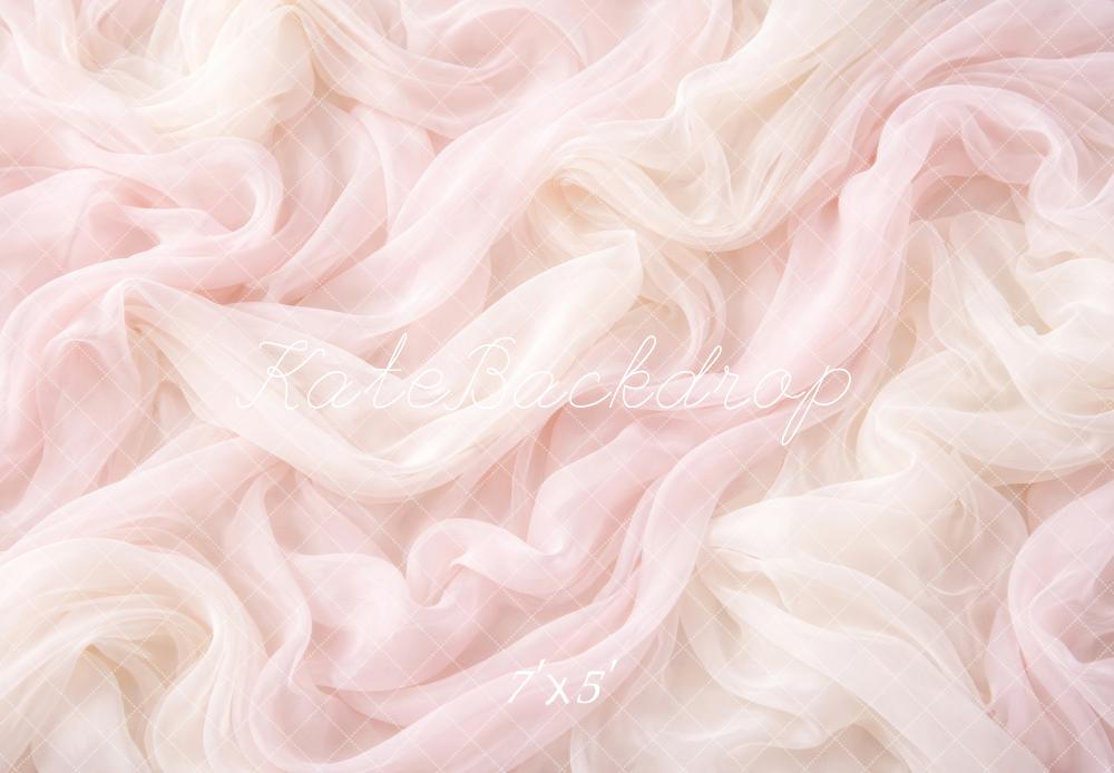 Kate Newborn Pink Ivory Sheer Draped Fabric Backdrop Designed by Megan Leigh Photography