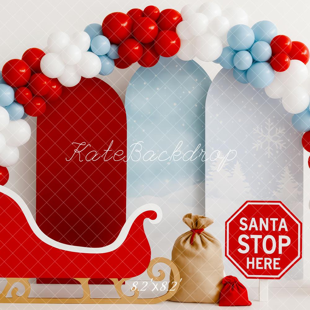 Fondo de globos de Santa en trineo de Navidad diseñado por Patty Roberts