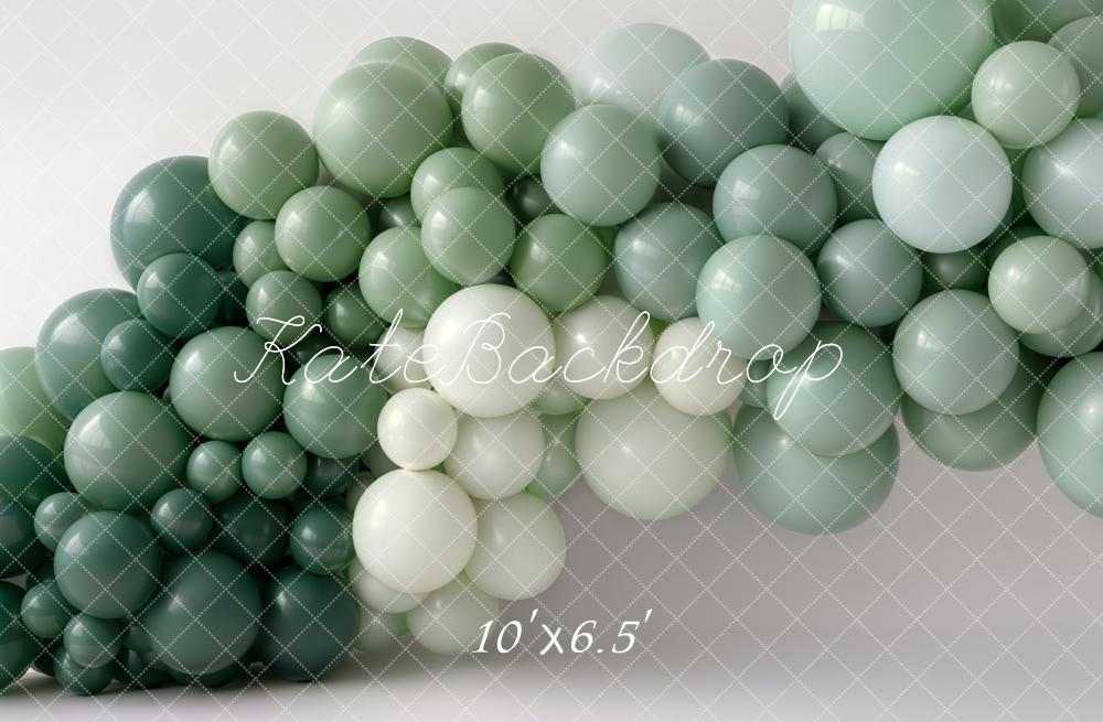 Kate Green Gradient Balloon Garland Printed Backdrop Designed by Emetselch