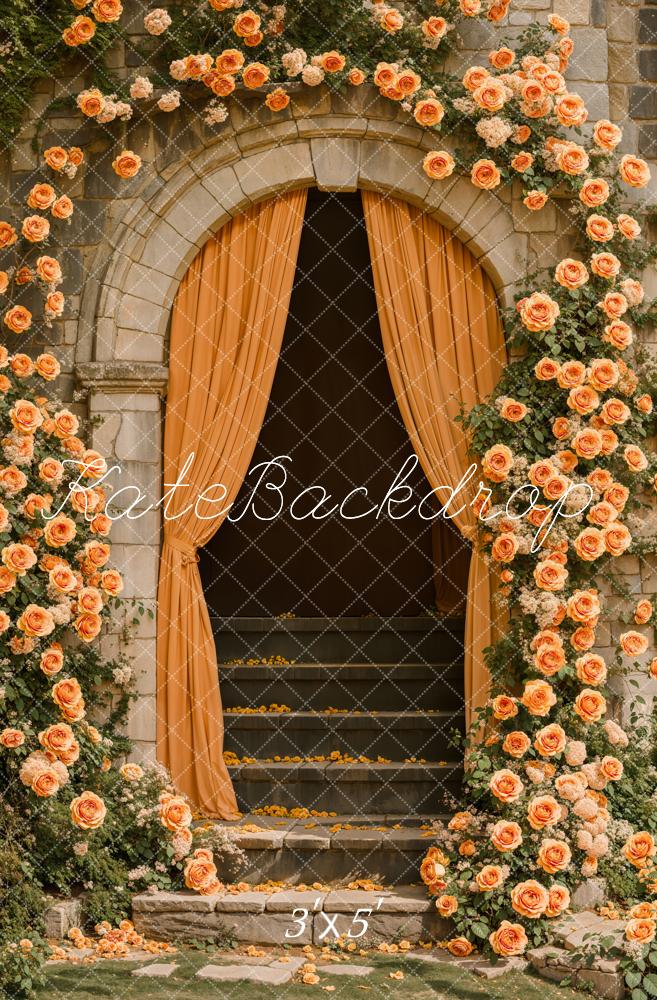 Arco de Flores Romántico con Escaleras en Cascada Fondo Diseñado por Emetselch