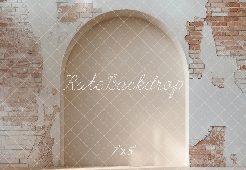 Kate Vintage Brick Arch Wall Printed Backdrop Designed by Emetselch