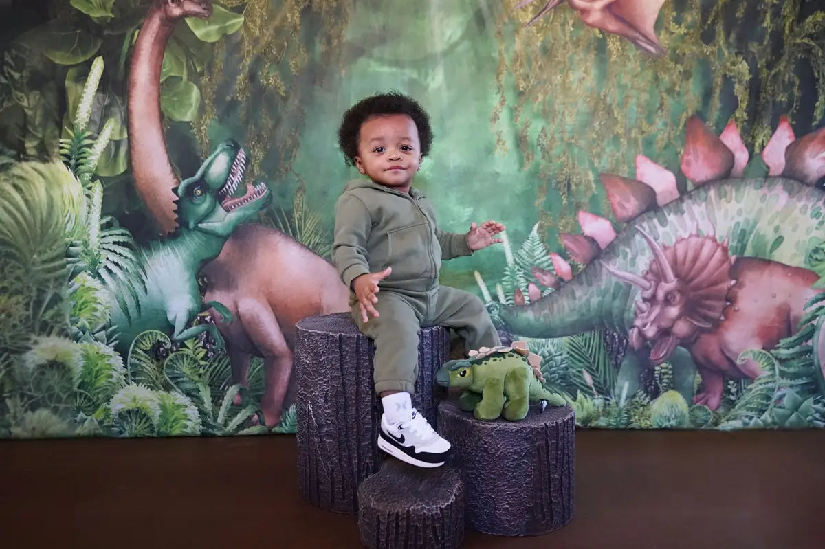 Zomer Jungle Avontuur Dino's Foto Achtergrond Ontworpen door Mandy Ringe Fotografie