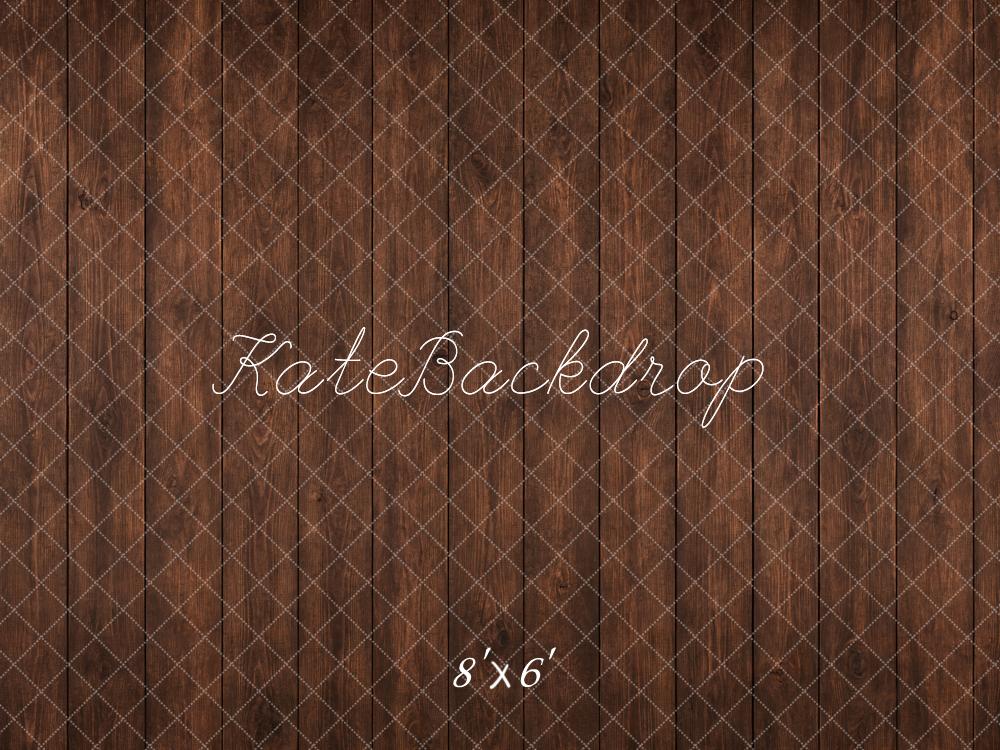 Kate Dark Brown Wood Pattern Floor Printed Backdrop Printed Backdrop Designed by Emetselch