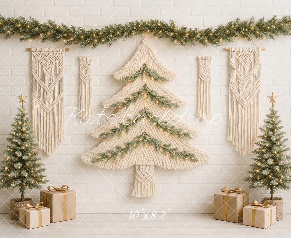 Sfondo Albero Macramè Boho di Natale Designed by Ashley Paul