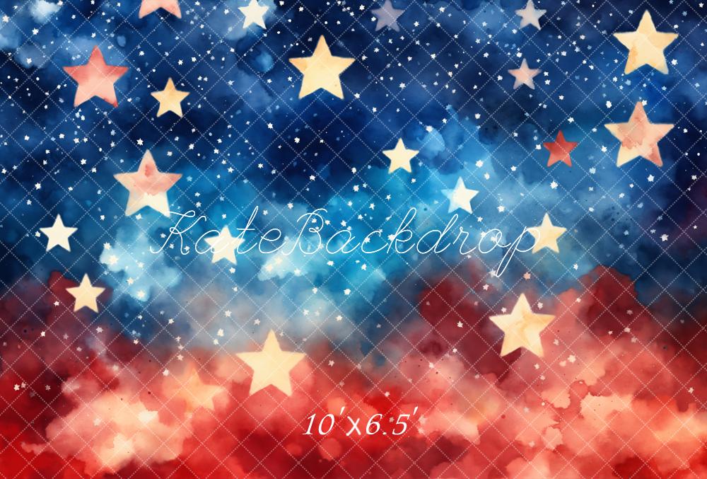 Día de la Independencia Estrellas Rojas Azules Fondo Diseño por Emetselch