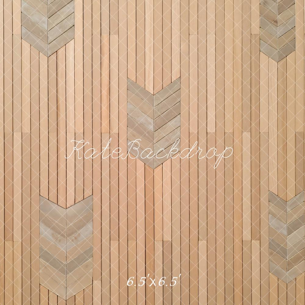 Kate Beige Herringbone Chevron Wood Floor Backdrop Designed by Mini MakeBelieve