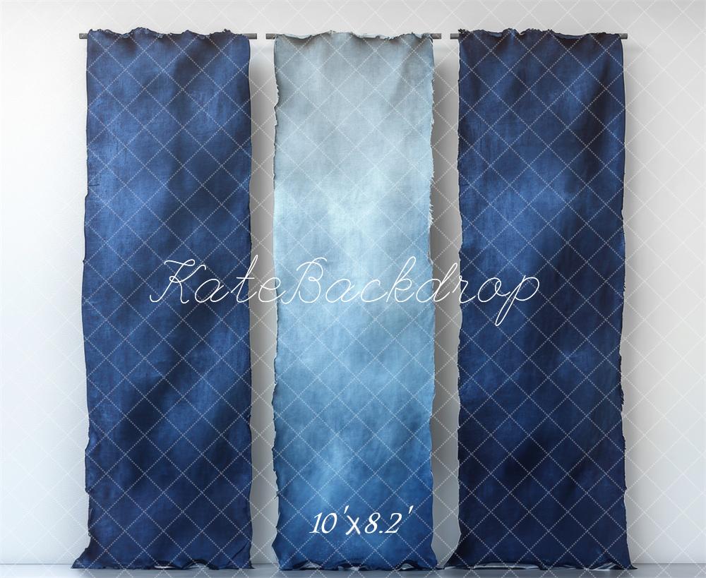 Sfondo da parete in tessuto blu sfumato progettato da Mini MakeBelieve