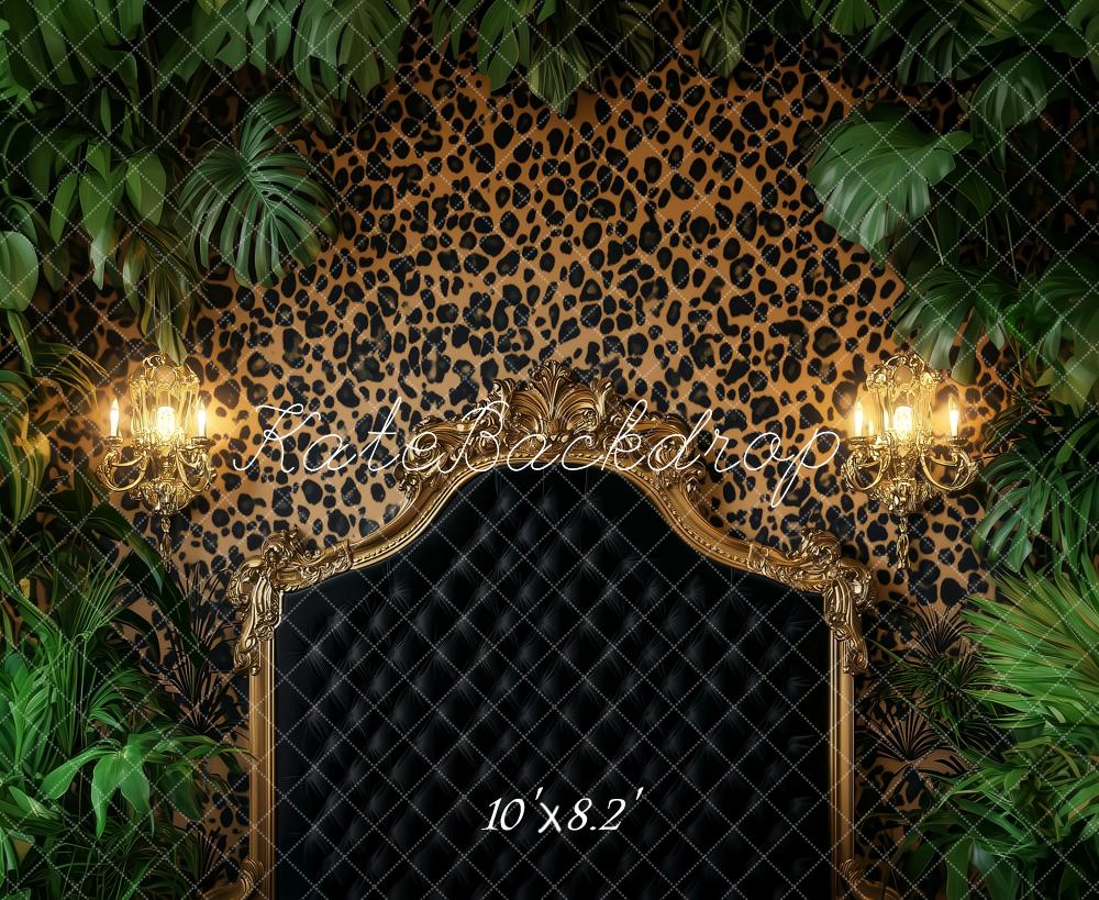 Cabezal Boudoir Jungle Leopard Glam Backdrop Designed by Ashley Paul
