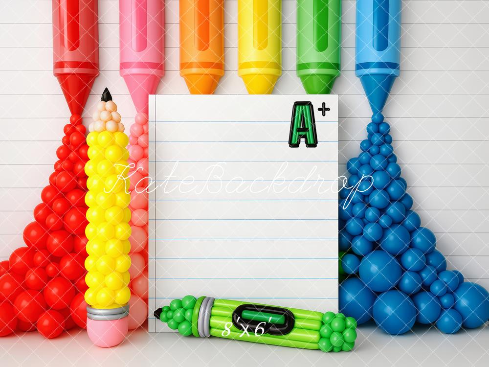 Back to School A+ Krijt Kleurrijke Foto Achtergrond Designed by Patty Roberts