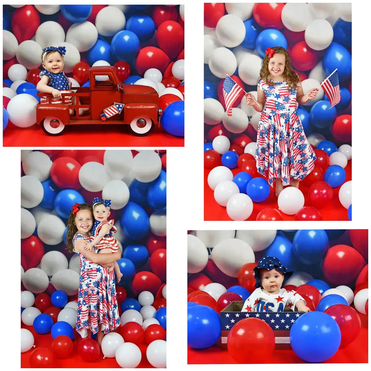Kate Red White Blue Balloon Wall Backdrop Designed by Mandy Ringe Photography