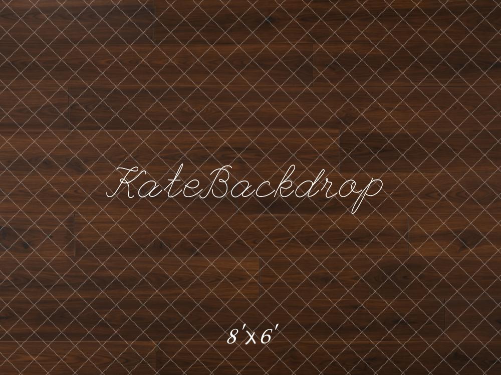 Kate Dark Brown Wood Floor Printed Backdrop Designed by Emetselch
