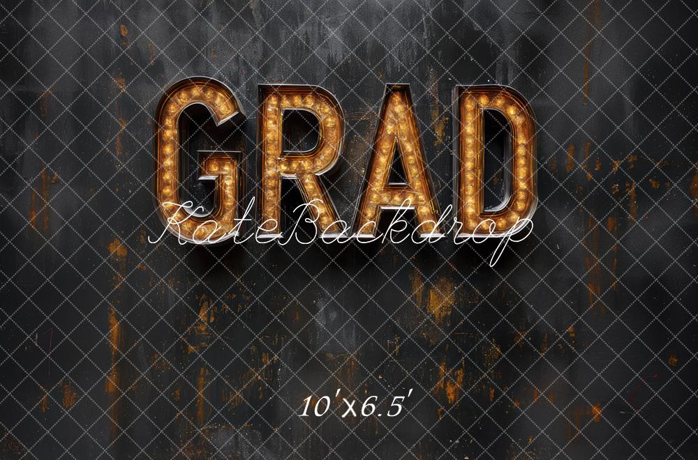 Kate Graduation Marquee Lights Black Backdrop Designed by Mini MakeBelieve