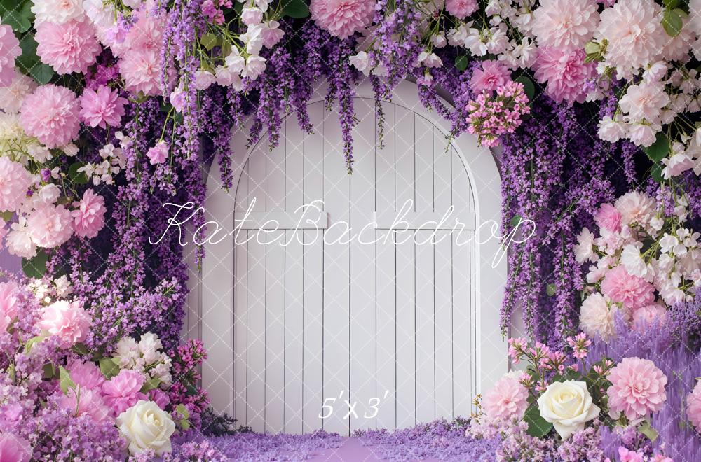 Kate Spring Flower Arch Pink Purple Door Entrance Backdrop Designed by Mini MakeBelieve