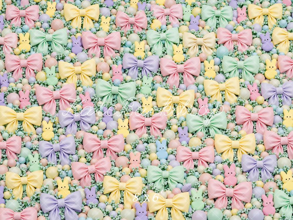 Kate Easter Bunny Pastel Bows Candy Backdrop Designed by Mini MakeBelieve