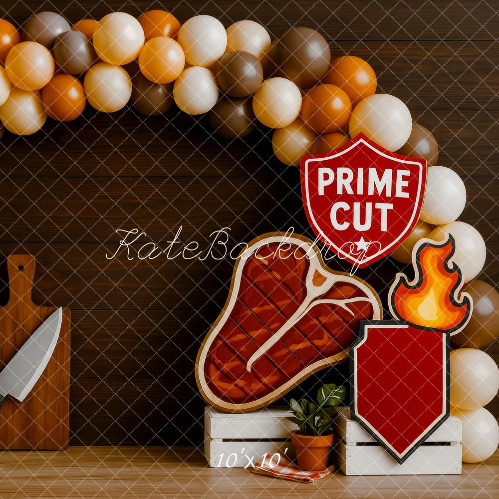 Cake Smash BBQ Burger Steak Balloon Backdrop Designed by Patty Roberts