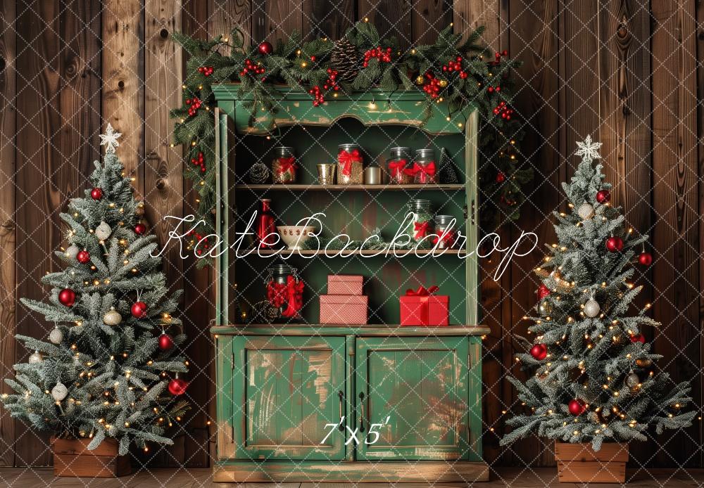 Fondo de armario verde de árboles de Navidad Designed by Patty Roberts