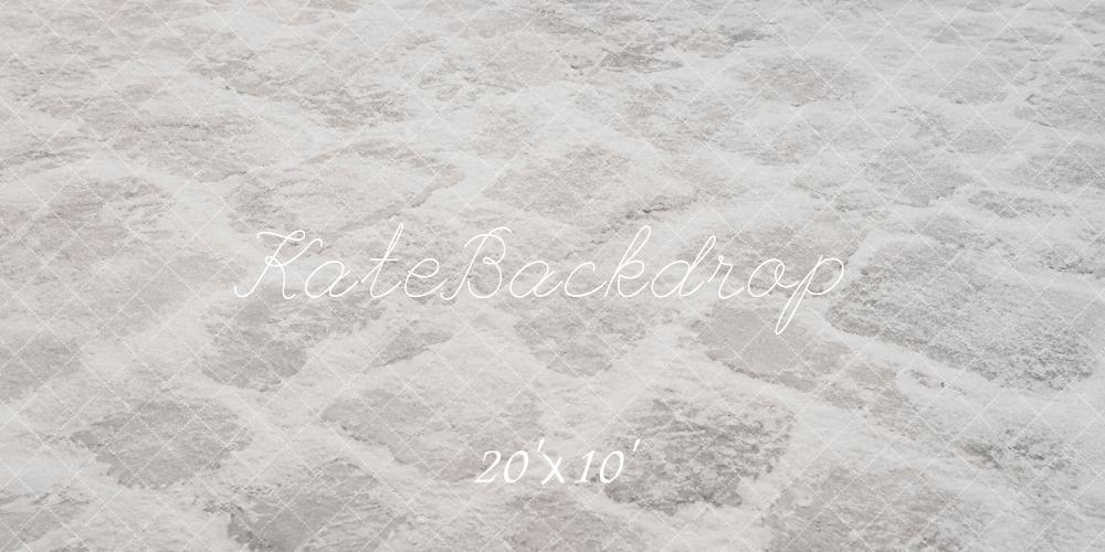 Kate Winter White Snow Cobblestone Floor Printed Backdrop Designed by Emetselch