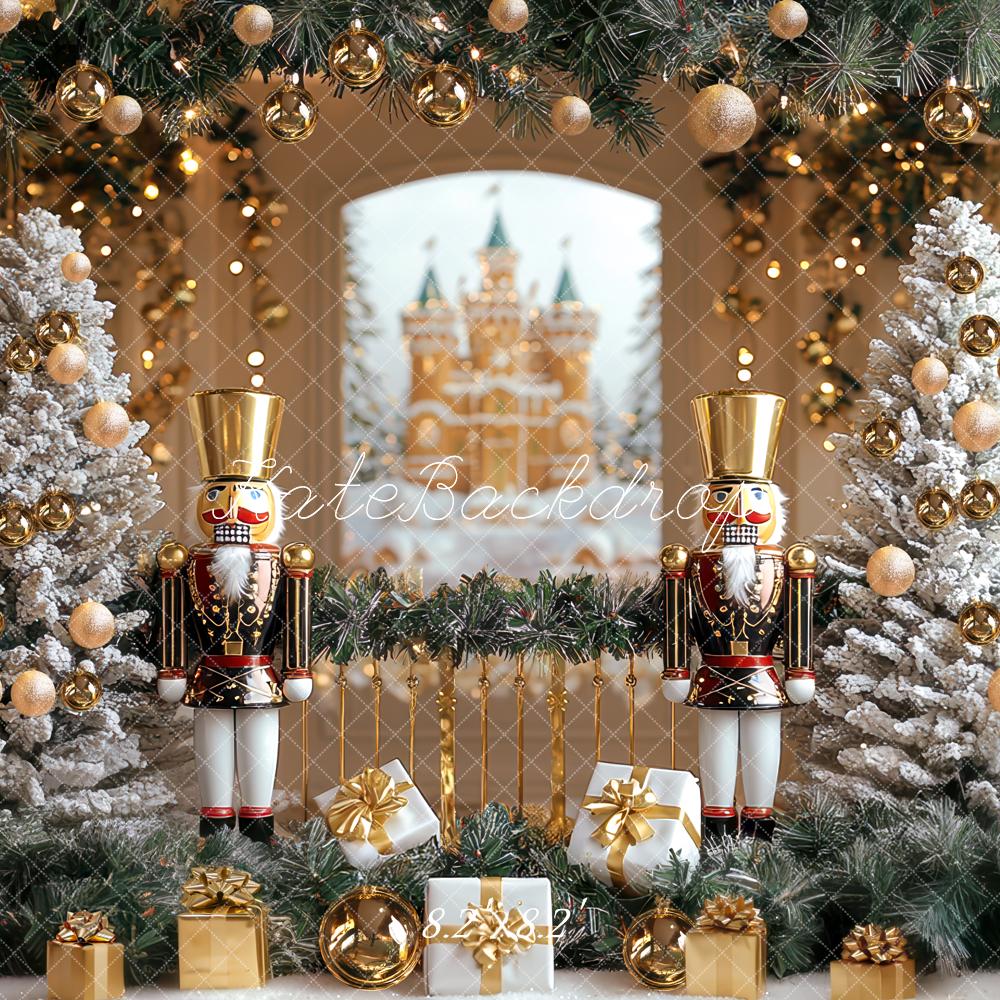 Kate Christmas Tree Nutcracker Wonderland Ornaments Backdrop Designed by Mini MakeBelieve