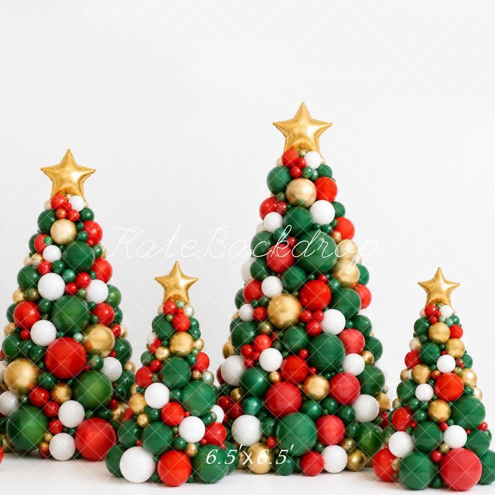 Kate Christmas Balloon Christmas Trees Kids Printed Backdrop Designed by Megan Leigh Photography