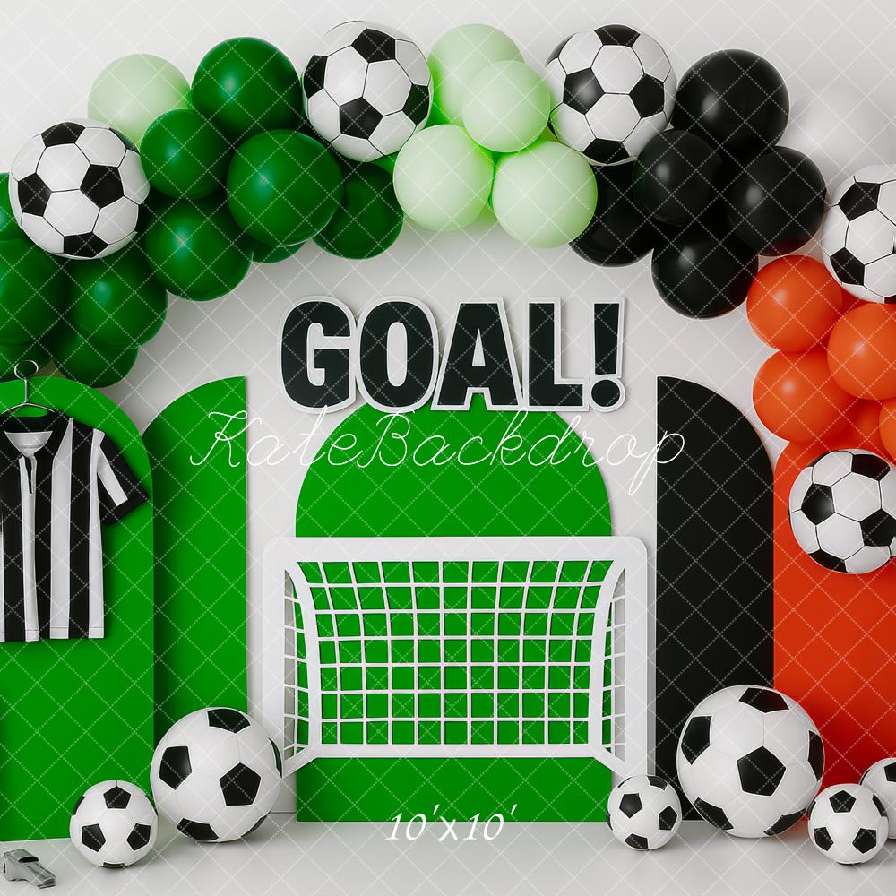 Verjaardag Voetbal Doel Ballon Boog Foto Achtergrond Designed by Patty Roberts