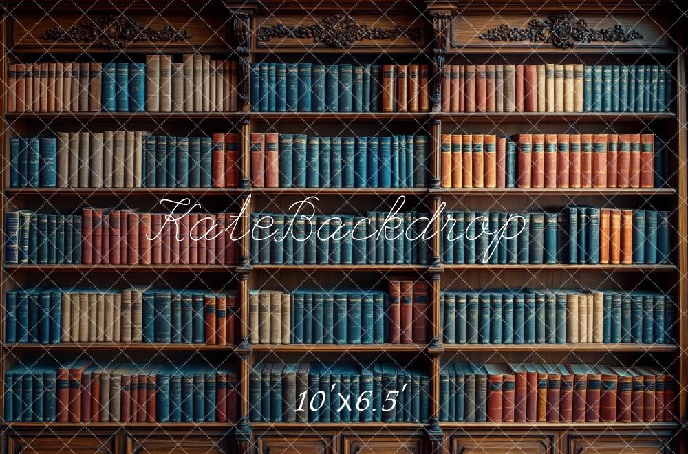 Vintage Bibliotheek Boekenkast Foto Achtergrond Designed by Mini MakeBelieve