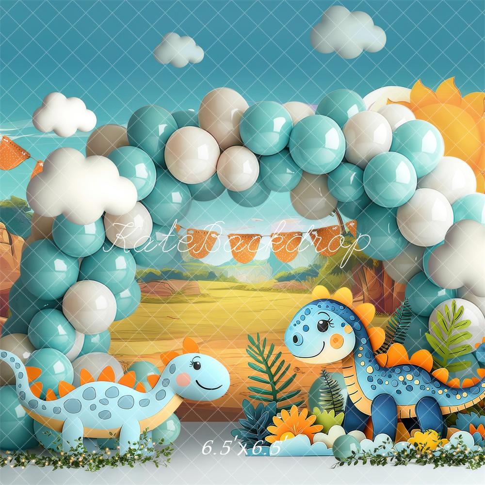 Cake Smash Dinosaur Ballonboog Foto Achtergrond Designed by Laura Bybee
