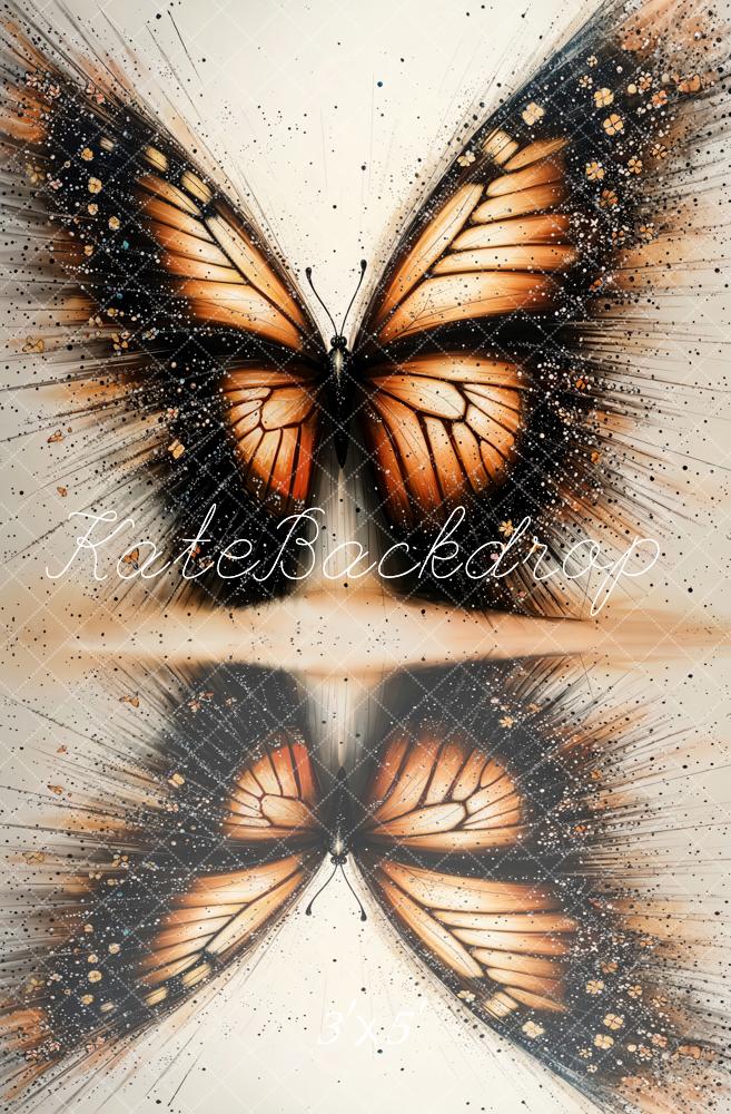 Kate Butterfly Art Abstract Brown Backdrop Designed by Emetselch