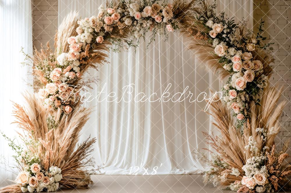 Arco di Fiori in Erba Pampas Boho Progettato da Emetselch